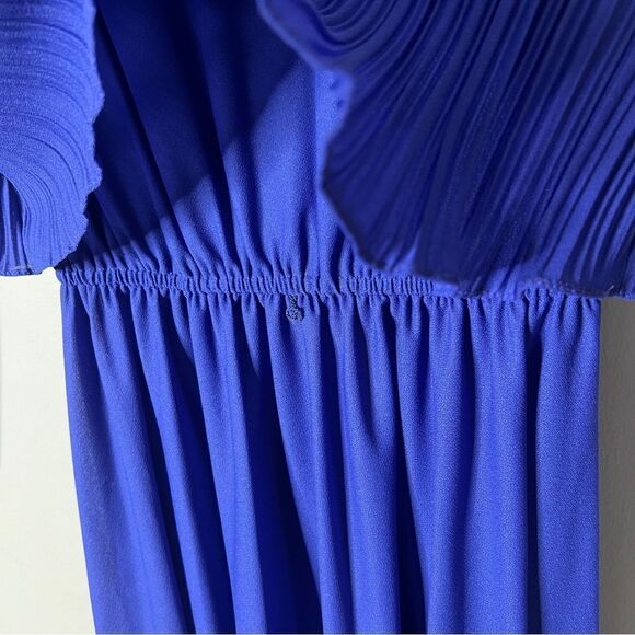 Lady Carol Petites Vintage 70’s Purple Plisse Overlay Sheer Skirt Dress Size 14 - Picture 5 of 8